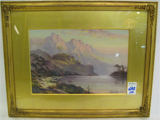 Appraisal: ALFRED HARFORD British - Pair oils on panel Scottish Mountain