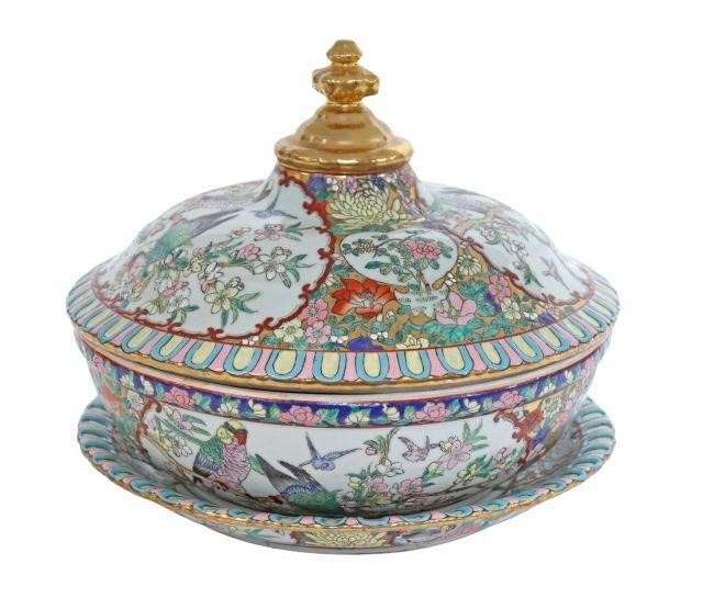 Appraisal: Chinese famille rose porcelain tureen and underplate having domed lid