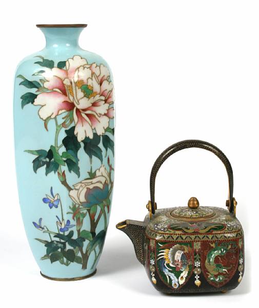 Appraisal: A Japanese cloisonne teapot together with a Japanese six sided