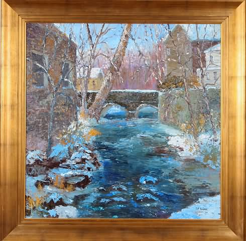 Appraisal: Carversville In Winter oil on canvas x SLR D F