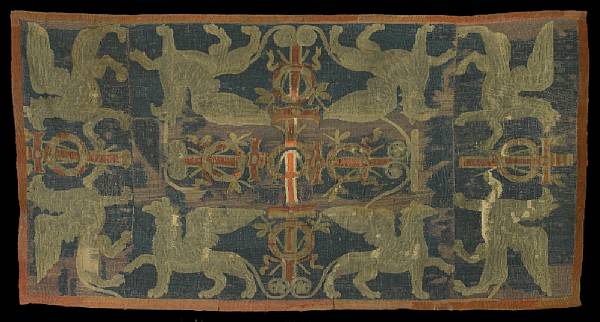 Appraisal: An Italian Renaissance tapestry fragment th century Decorated with winged