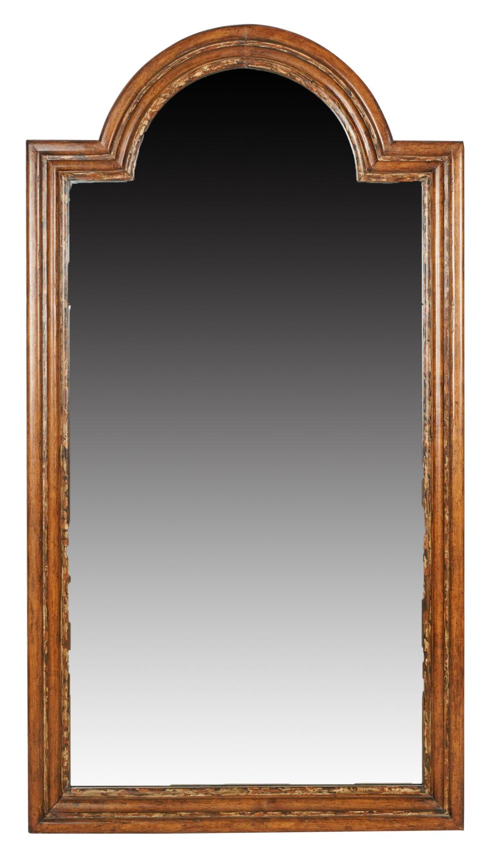 Appraisal: WALNUT WALL MIRROR th century with two flat mirror plates