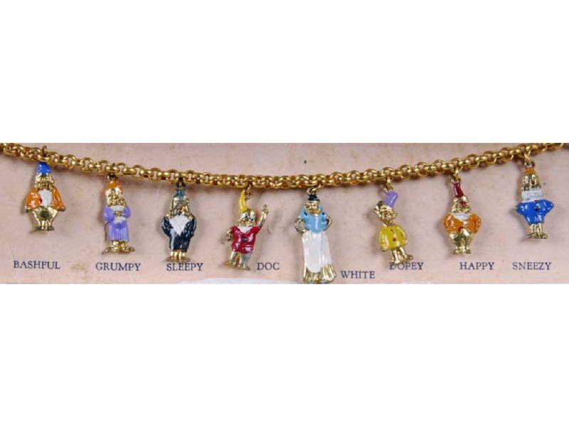 Appraisal: Disney Snow White Dwarfs Charm Bracelet Description on Original Card