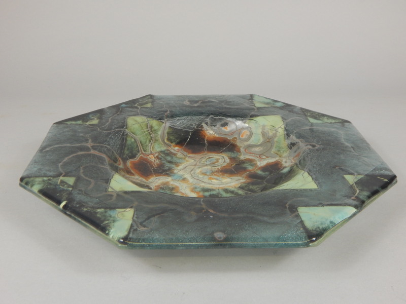 Appraisal: An Art Glass bowl with geometric and mottled design by