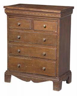 Appraisal: Fine Southern Federal Inlaid Walnut Miniature Chest attributed to Tennessee