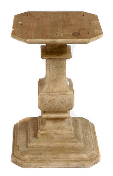 Appraisal: A Neoclassical style painted wood pedestal lacking top height in