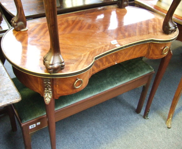 Appraisal: An early th century French mahogany dressing table the triptych