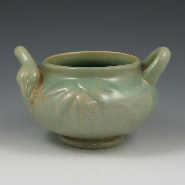 Appraisal: Weller Patricia handled urn in green Marked Weller Pottery in