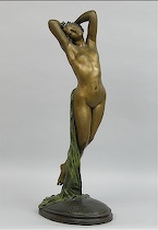 Appraisal: Edouard Louis Collet Swiss b Nocturne bronze sculpture with applied