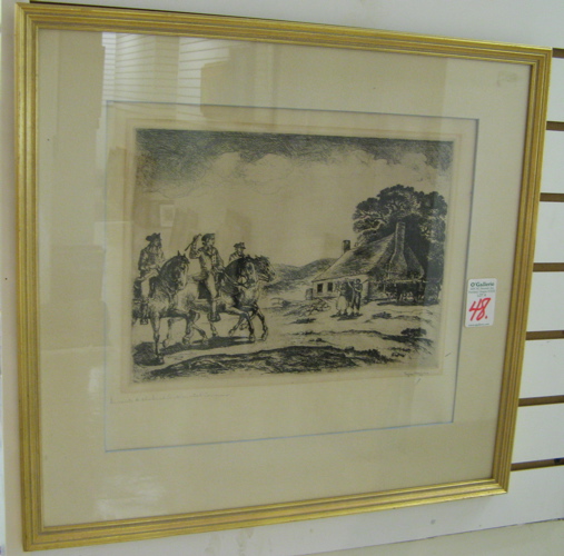 Appraisal: EUGENE HIGGINS Kansas City Mo - Etching and drypoint titled