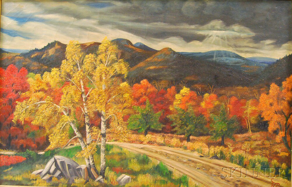 Appraisal: Alfred Demars American th Century Autumn Landscape with Mountains and