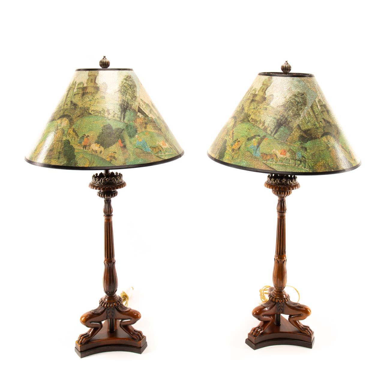 Appraisal: PAIR OF THEODORE ALEXANDER BAROQUE STYLE LAMPS Pair of Theodore