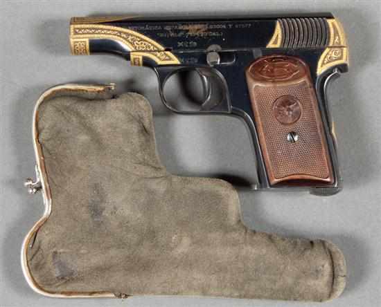 Appraisal: Gabilondo y Urresti ''Bufalo'' engraved and parcel-gilt semi-automatic pistol Serial