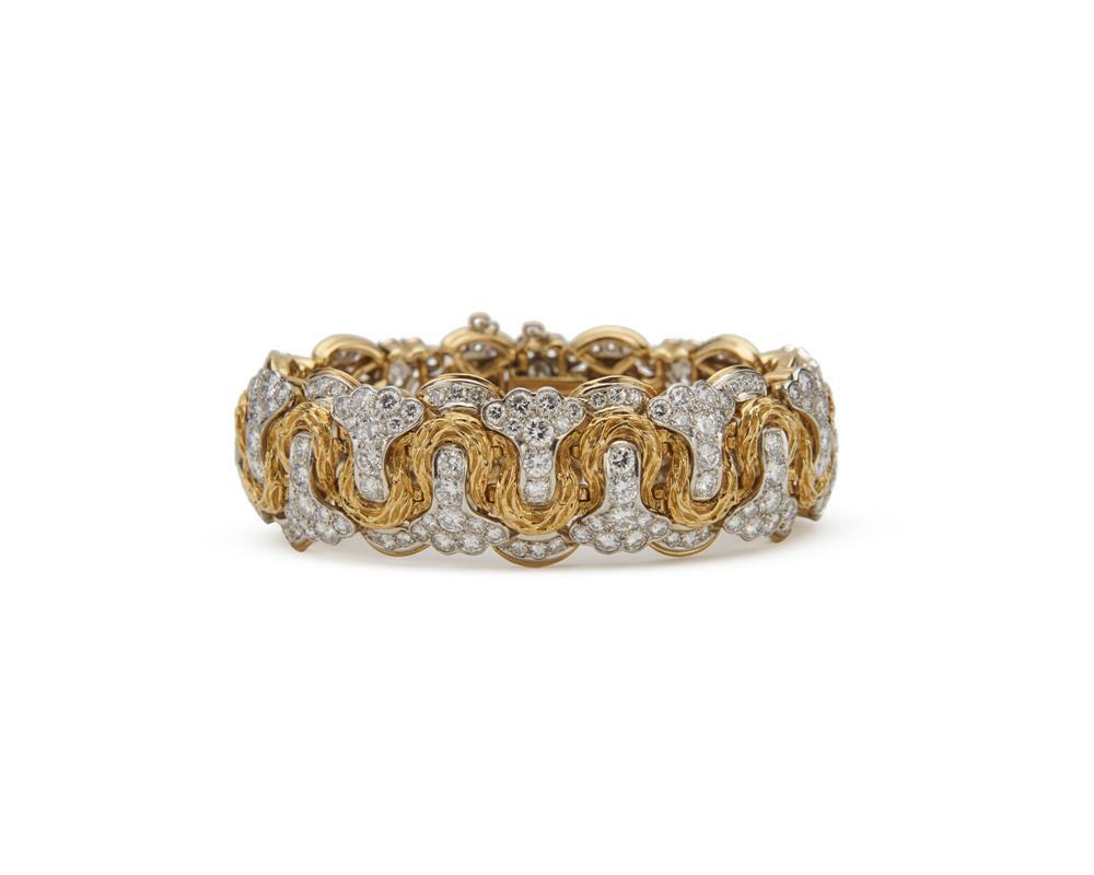 Appraisal: K Gold and Diamond Bracelet comprised of white gold links