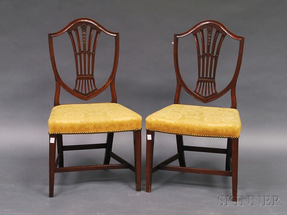 Appraisal: Pair of Federal Mahogany Shield-back Side Chairs late th century