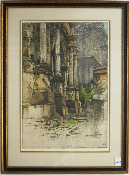 Appraisal: LUIGI KASIMIR ETCHING AND AQUATINT Austrian - Arch of Septimius