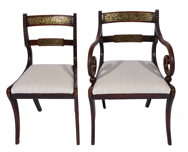 Appraisal: A SET OF EIGHT MID TH CENTURY FAUX ROSEWOOD DINING