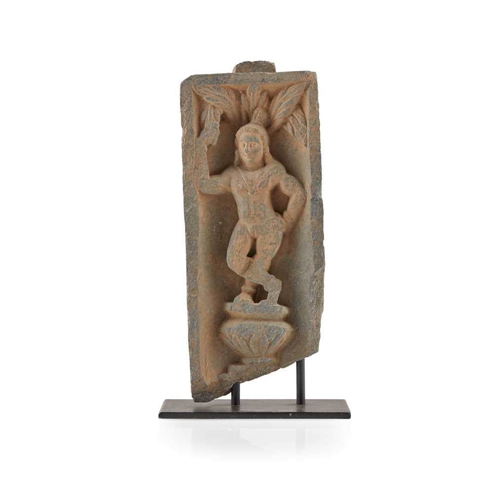 Appraisal: GANDHARA GREY SCHIST STONE RELIEF OF YAKSHA ST RD CENTURY