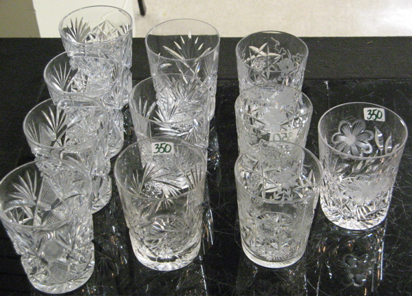 Appraisal: ELEVEN AMERICAN CUT CRYSTAL TUMBLERS a set of ornately decorated