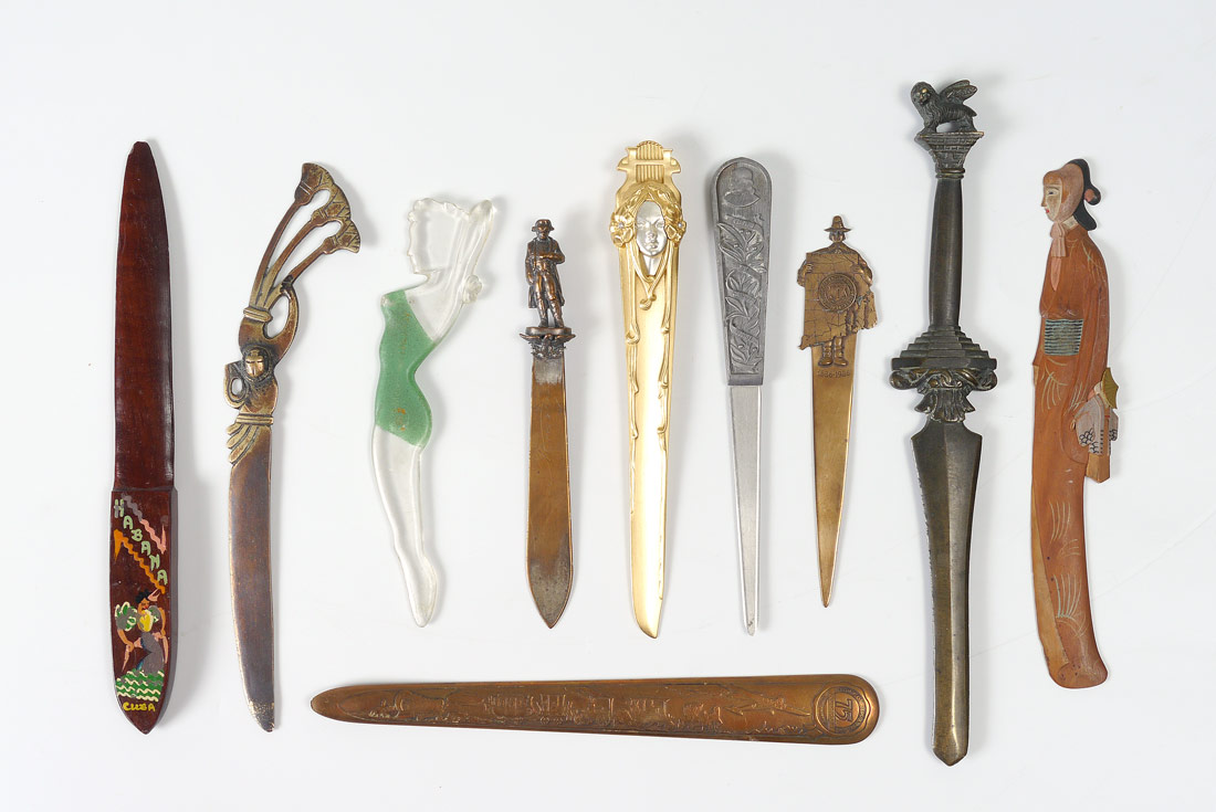 Appraisal: PIECE COLLECTION OF LETTER OPENERS An assembled collection to include