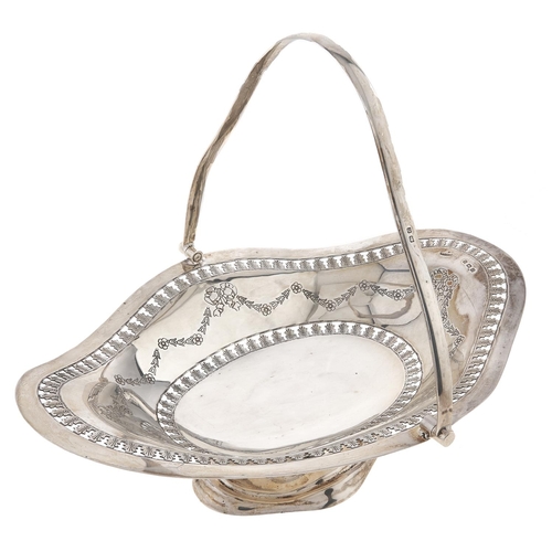 Appraisal: A George V pierced silver fruit basket engraved with festoons