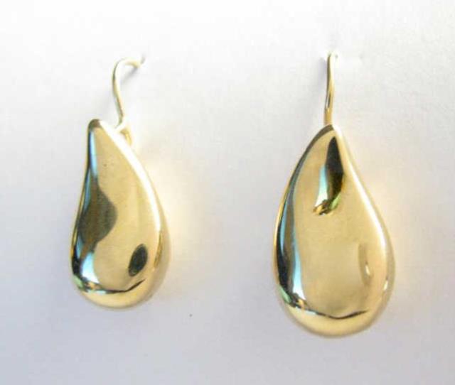 Appraisal: A pair of K yellow gold Tiffany Co teardrop earrings