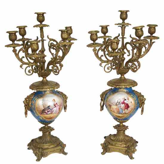 Appraisal: A Pair of French Louis XVI Style Garniture circa the