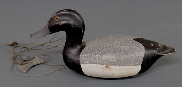 Appraisal: Bluebill drake duck decoy c St Lawrence River area h