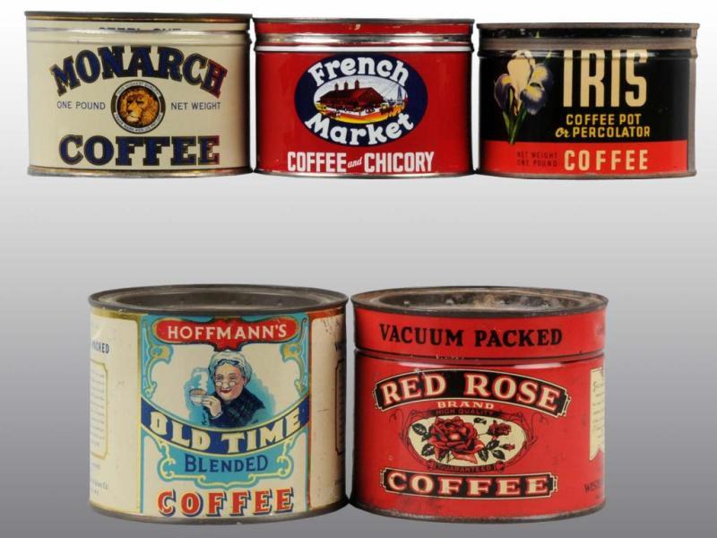 Appraisal: Lot of -Pound Coffee Tins Description Includes one for Iris