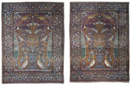 Appraisal: PAIR OF 'KURK' KASHAN RUGS CENTRAL PERSIA LATE TH EARLY