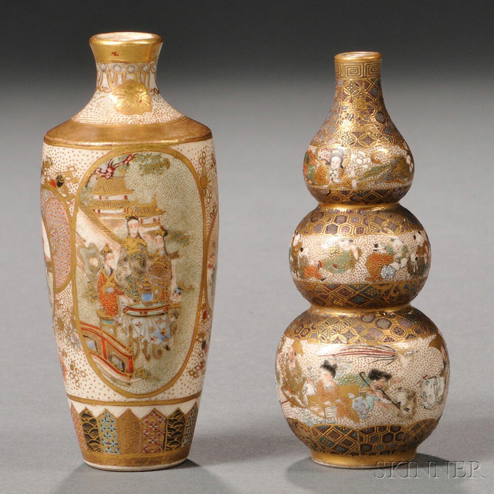 Appraisal: Two Satsuma Miniature Vases Japan th century one in the