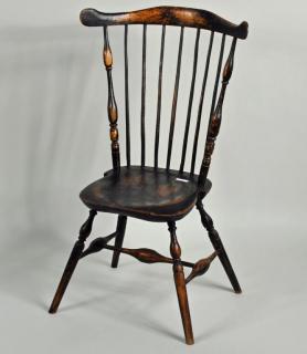 Appraisal: Seven Spindle Fan Back Windsor Side Chair Seven spindle fan