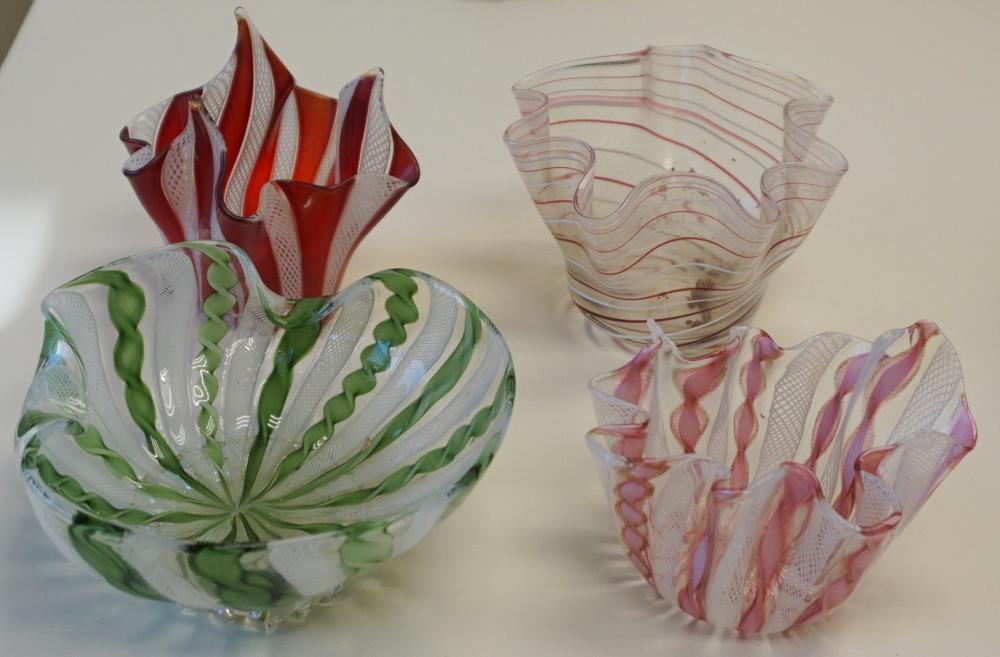 Appraisal: Four Italian Glass Bowls H of Tallest in cm