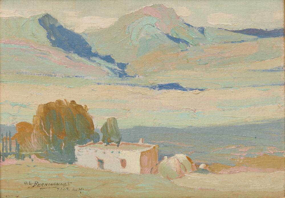 Appraisal: OSCAR EDMUND BERNINGHAUS American - Taos Valley Home oil on