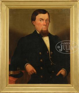 Appraisal: PORTRAIT OF A RIVER BOAT CAPTAIN Unsigned mid th Century