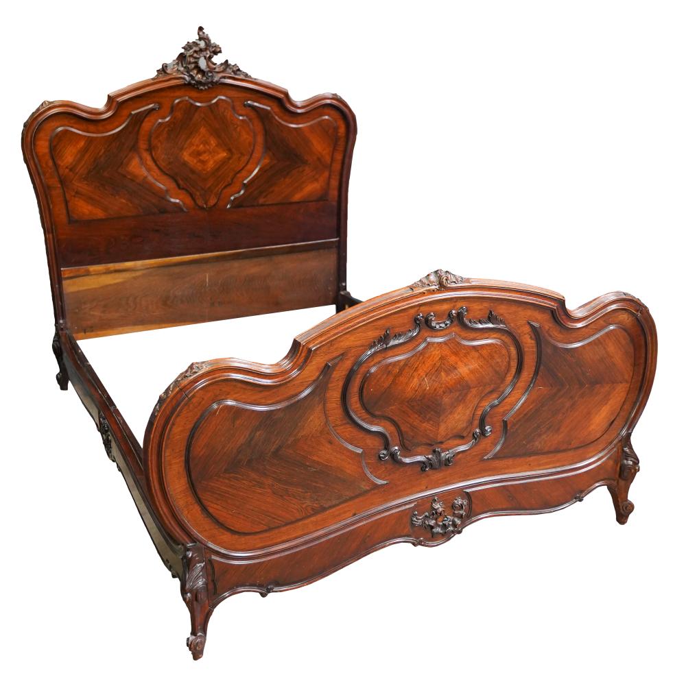 Appraisal: ROCOCO REVIVAL CARVED WALNUT BEDCondition missing mattress supports overall inches