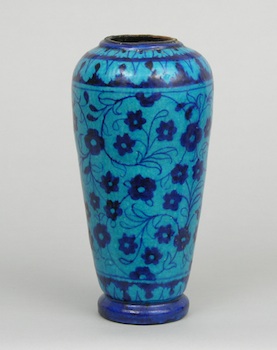 Appraisal: A Blue and Turquoise Persian Ceramic Vase A Persian ceramic