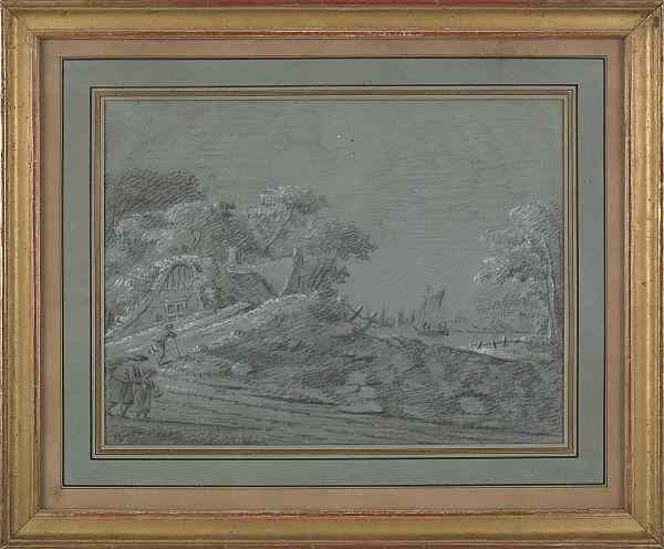 Appraisal: Pair of Old Masters charcoal and white wash landscapes th