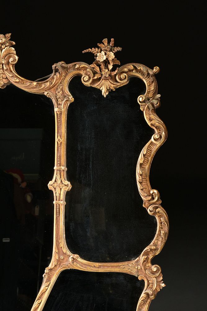 Appraisal: A ROCOCO REVIVAL GILT AND GESSO FIVE PART MANTEL MIRROR