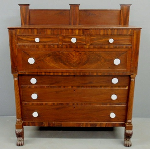 Appraisal: New York Empire mahogany chest of drawers th c with