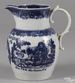 Appraisal: English pearlware pitcher dated inscribed Thomas Ales Hardman Success to