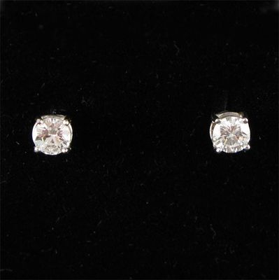 Appraisal: A pair of diamond ear studs Each set with a