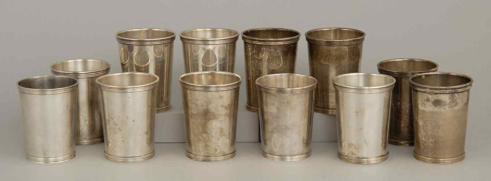 Appraisal: ASSEMBLED SET OF TWELVE STERLING SILVER MINT JULEP CUPSTen by