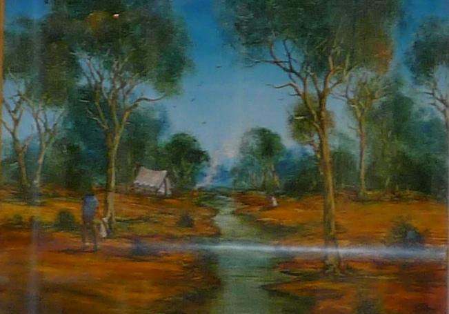 Appraisal: JOHN COBBY RIVER SCENE OIL ON BOARD X CM JOHN