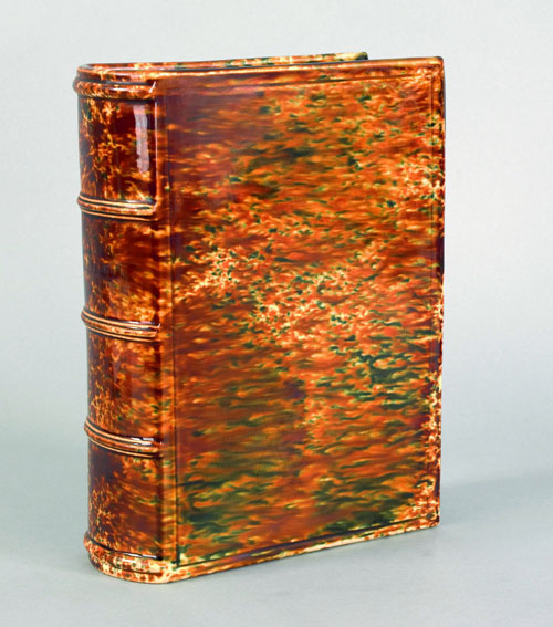 Appraisal: Bennington flint enamel Ladies Companion book flask mid th c