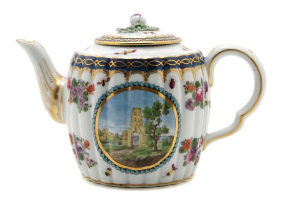 Appraisal: Worcester Teapot Dr Wall late th century having gilt and