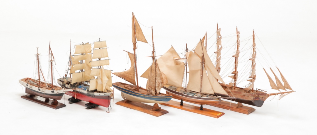 Appraisal: American th century Includes a plastic three mast whaling ship