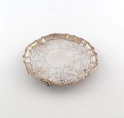 Appraisal: A George III silver waiter by Joseph Sanders London circular