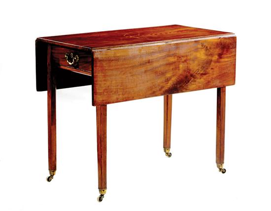 Appraisal: Georgian mahogany Pembroke table early th century rectangular top with