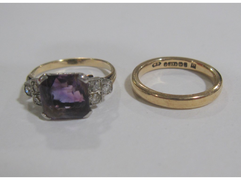 Appraisal: Lot comprising Art Deco ct gold amethyst and diamond set